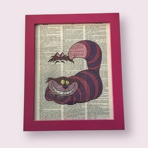 Cheshire Cat Pink and Purple Mixed Media Art